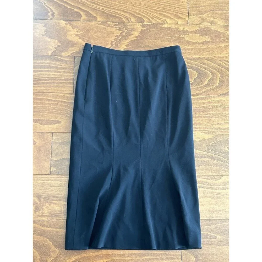 Moschino Cheap & Chic Knee Length Black Work‎ Career Skirt Size US 4 Lined Zip
